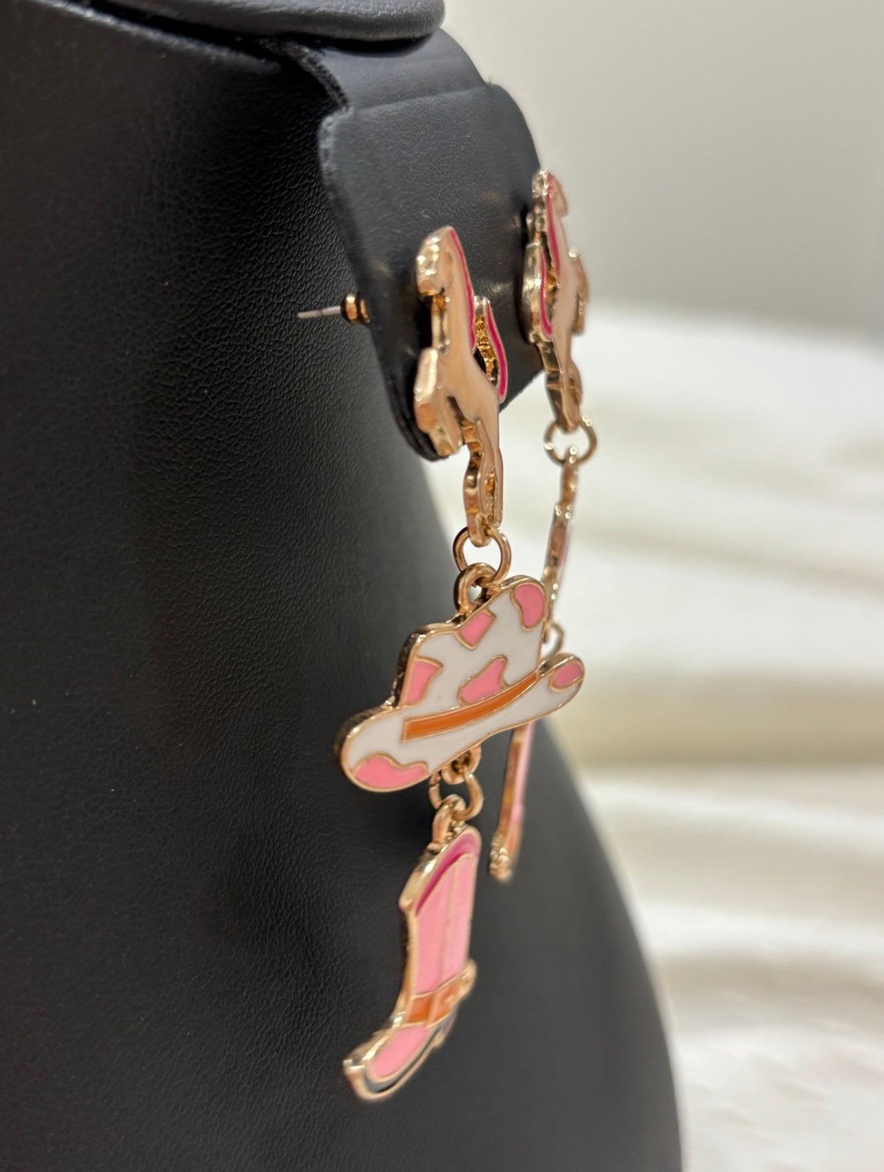 Giddy Up Cowgirl Dangle Earrings – Horse, Hat & Boot Trio
