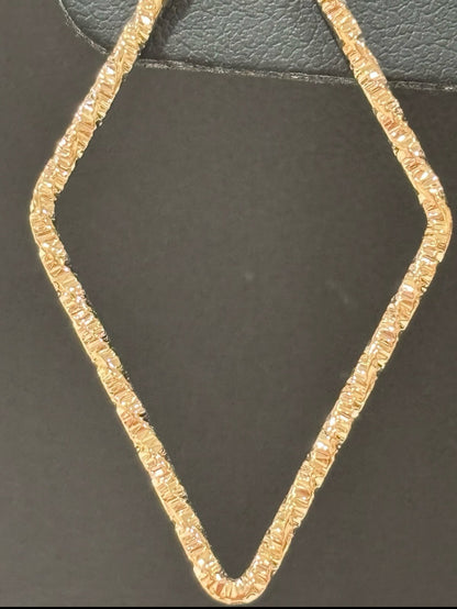 Golden Edge Diamond Hoop Earrings