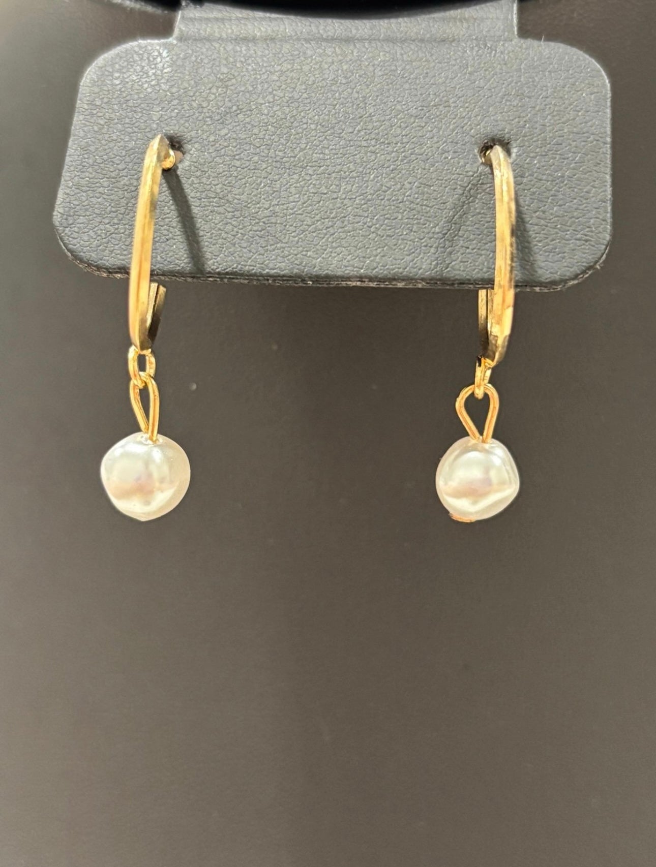 Golden Hour Pearl Hoop Earrings