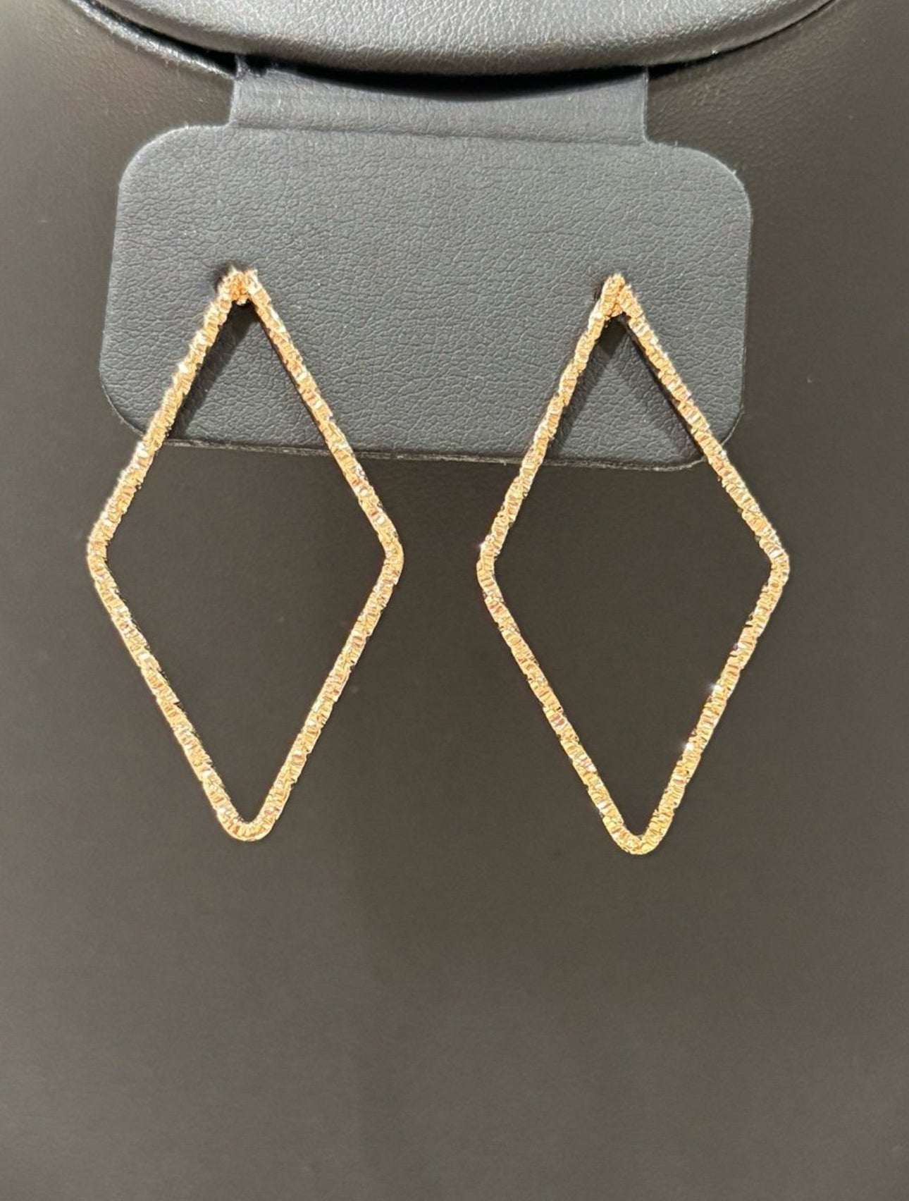 Golden Edge Diamond Hoop Earrings