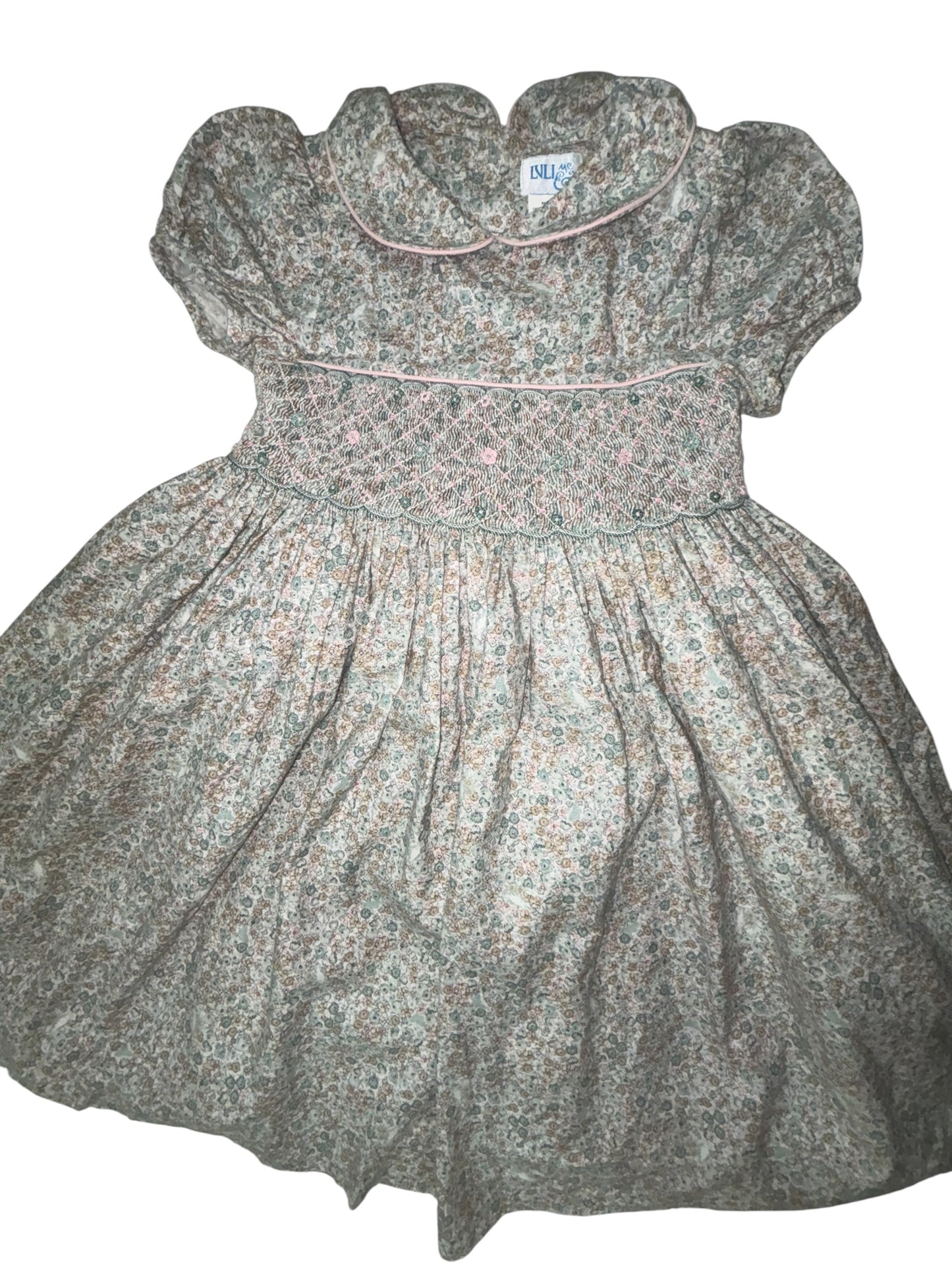 Luli & Me Hand-Smocked Floral Dress (Size 6)