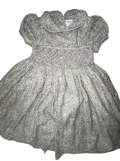 Luli & Me Hand-Smocked Floral Dress (Size 6)