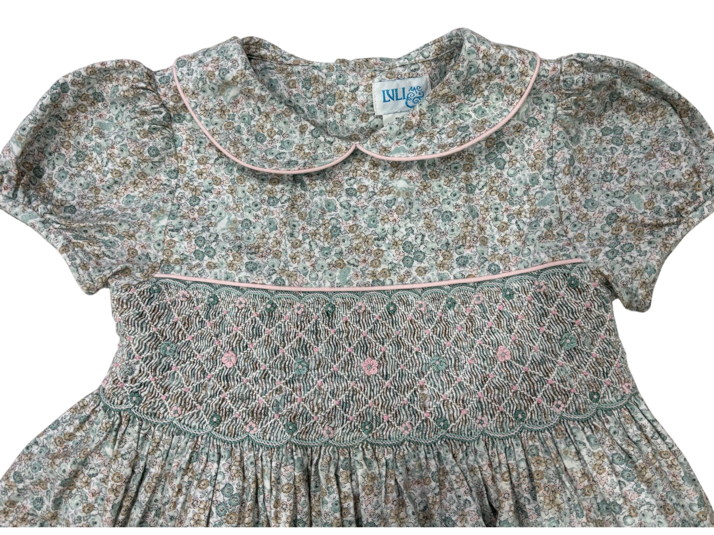 Luli & Me Hand-Smocked Floral Dress (Size 6)