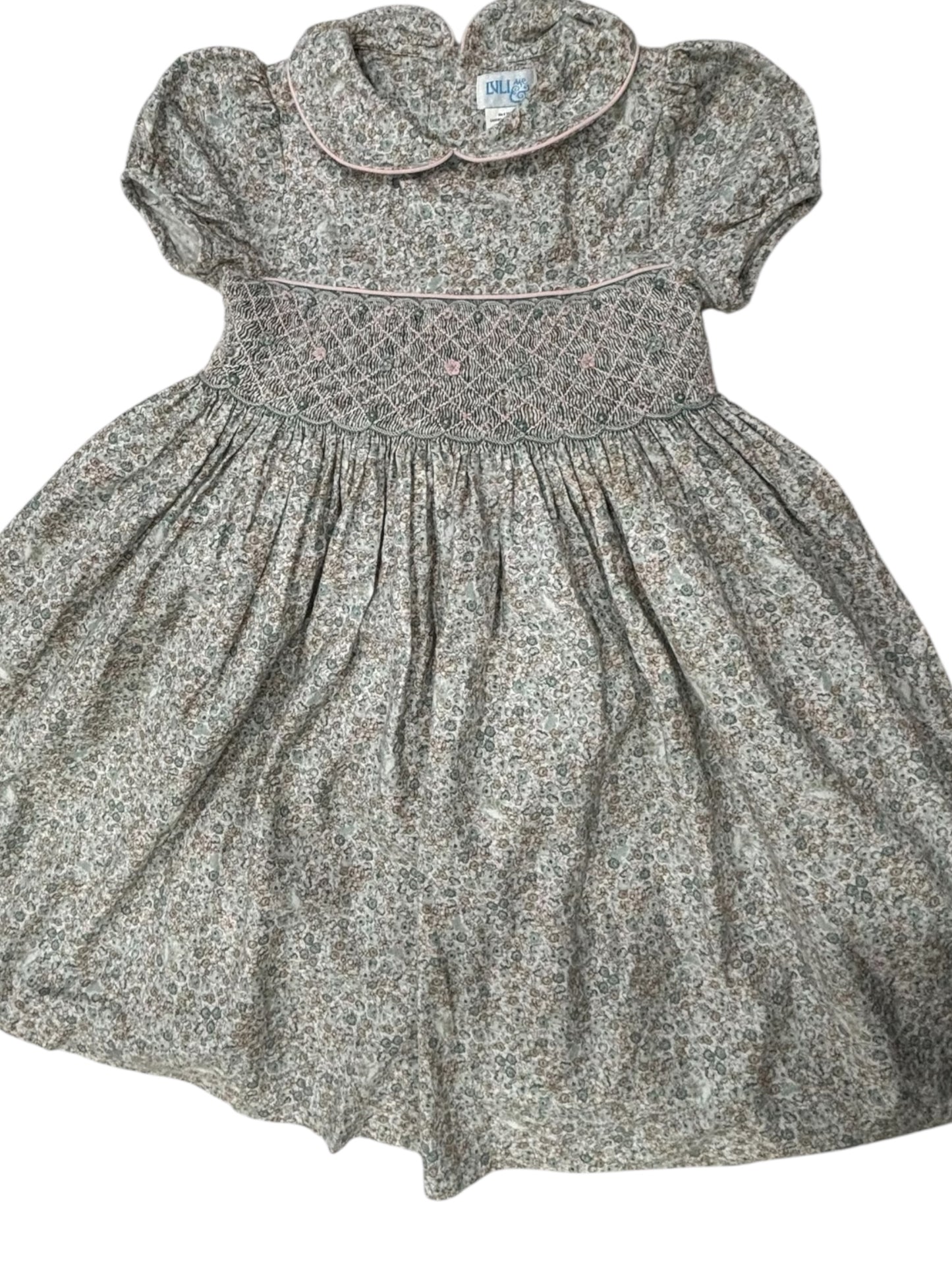 Luli & Me Hand-Smocked Floral Dress (Size 6)