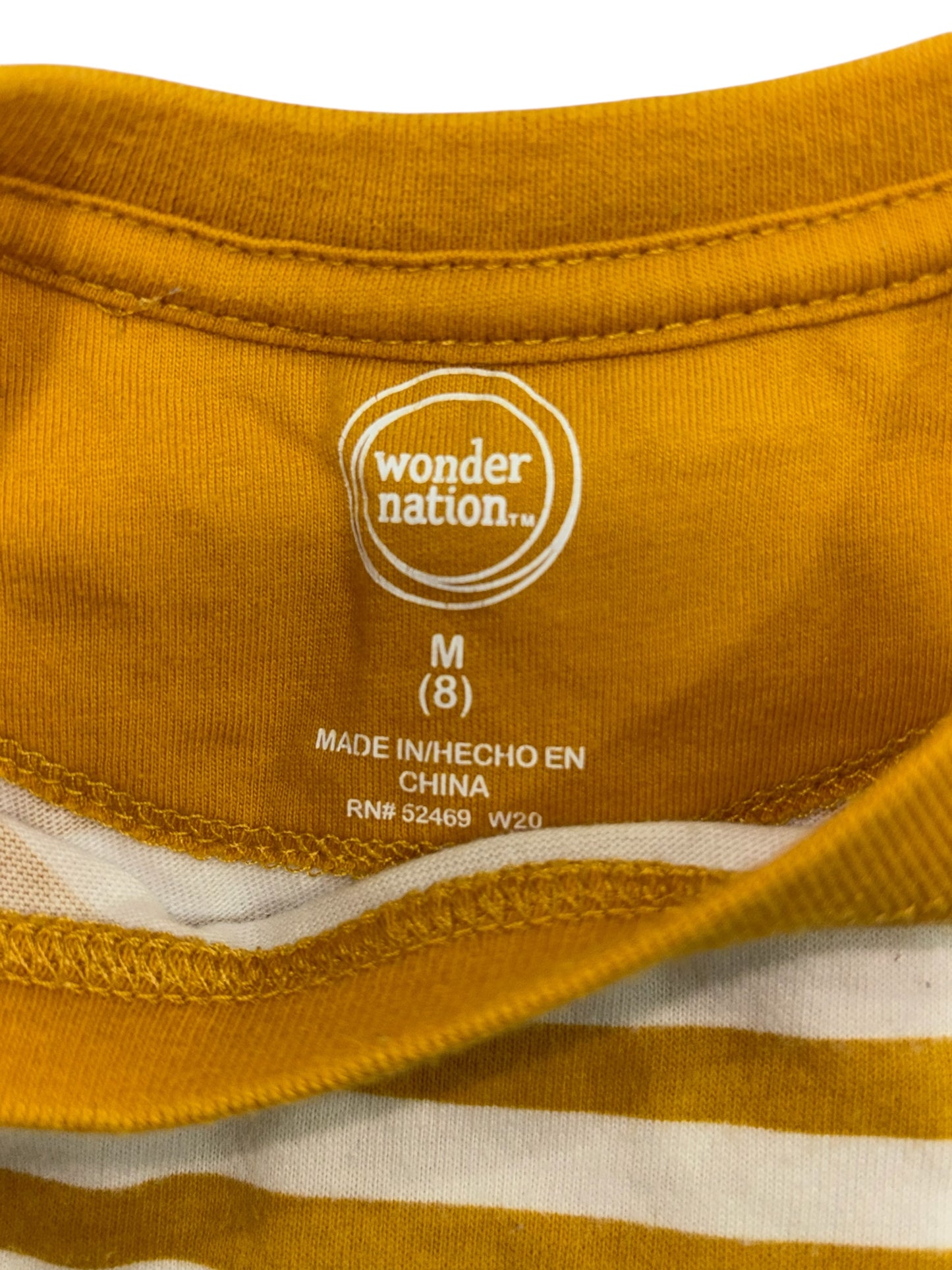 Wonder Nation Boys Mustard Stripe Tee – Size 8