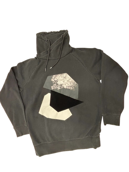 H&M Abstract Graphic High-Neck Hoodie – Size Small