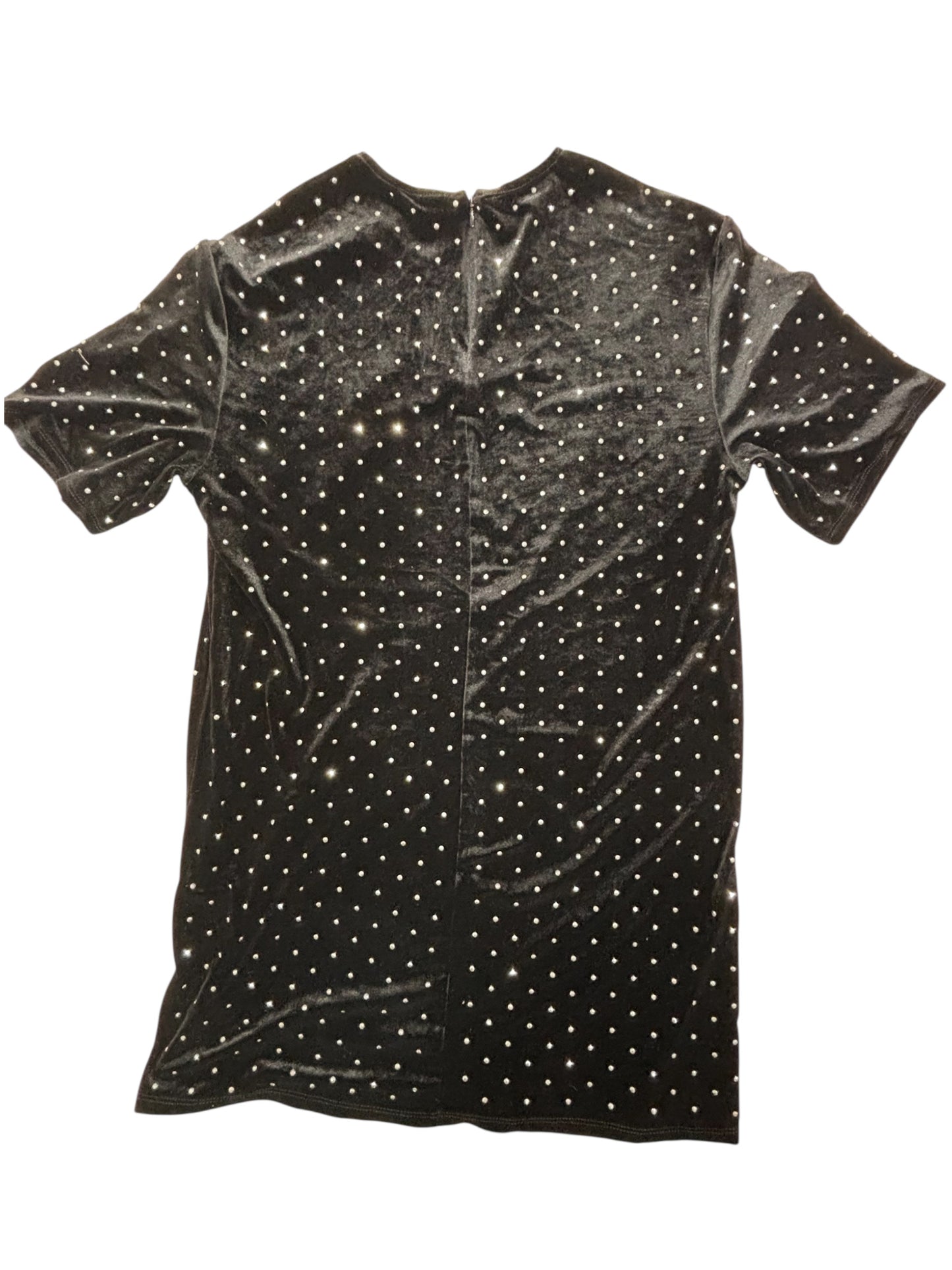 H&M Black Velvet Rhinestone Mini Dress – Size Small