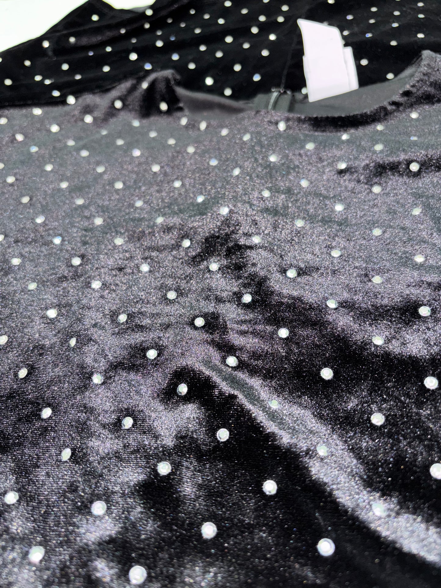 H&M Black Velvet Rhinestone Mini Dress – Size Small