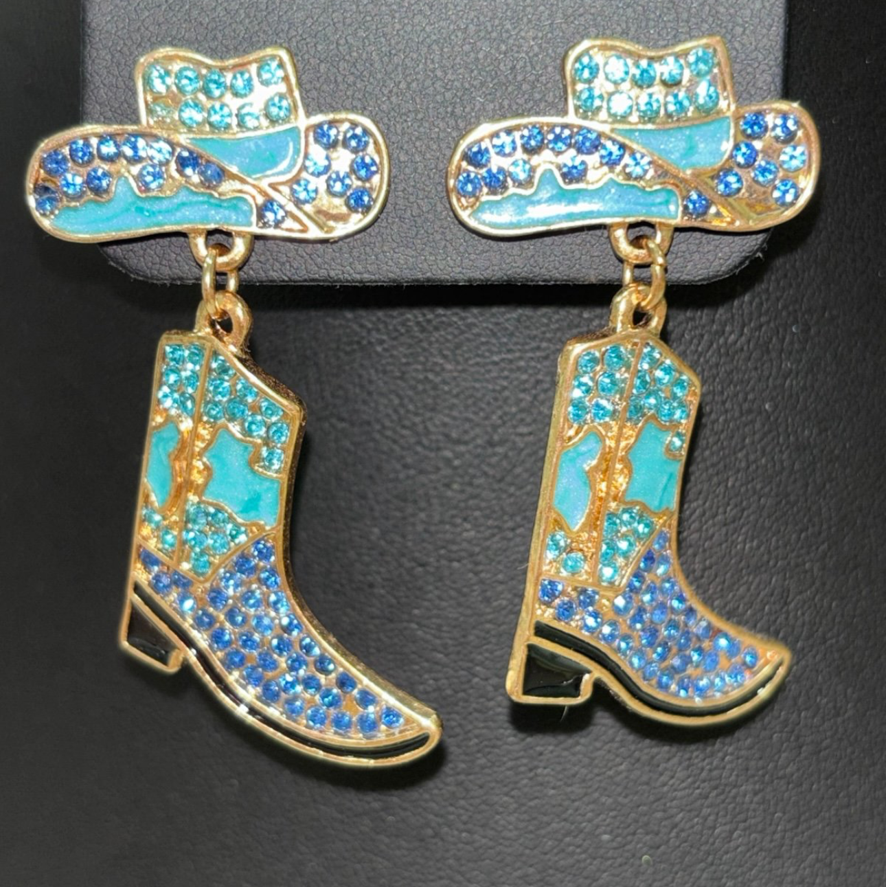 Rhinestone Rodeo – Western Boot & Hat Earrings