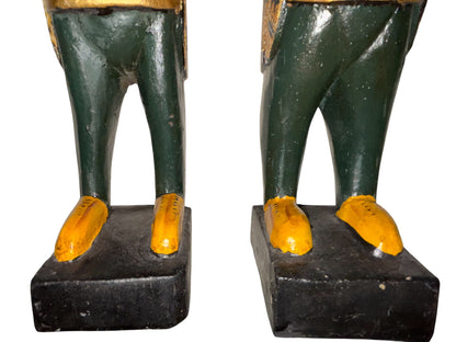 Hand-Carved Rooster Couple – Folk Art Figurines 