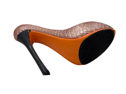 Rose Gold Croc-Texture Display Heel (Single Shoe)
