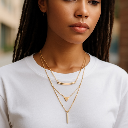 3-Layer Minimalist Gold Necklace Set
