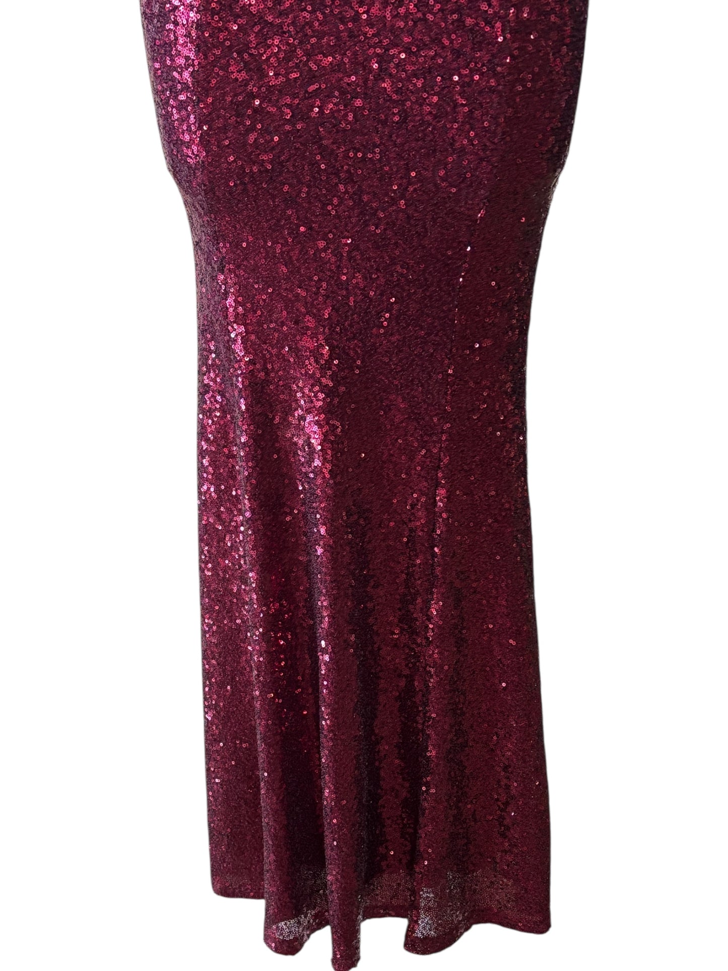 Crystal Doll Burgundy Sequin Gown – Size 1