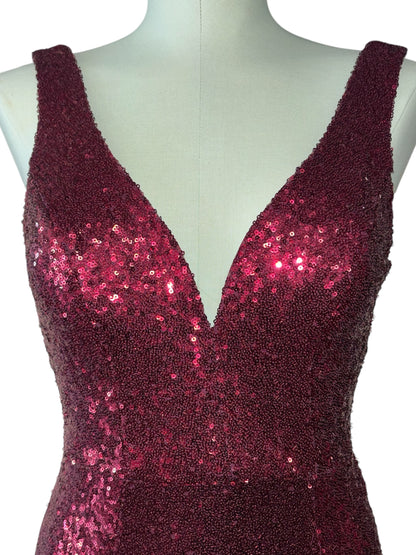 Crystal Doll Burgundy Sequin Gown – Size 1