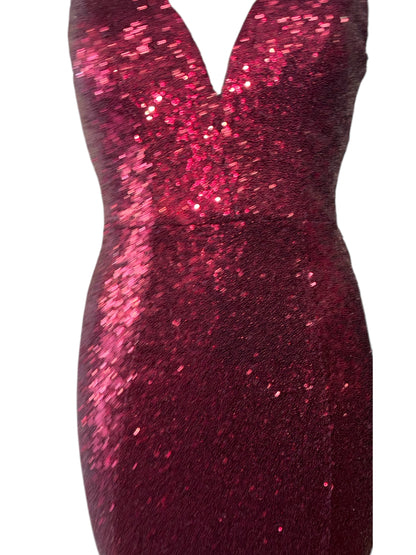 Crystal Doll Burgundy Sequin Gown – Size 1