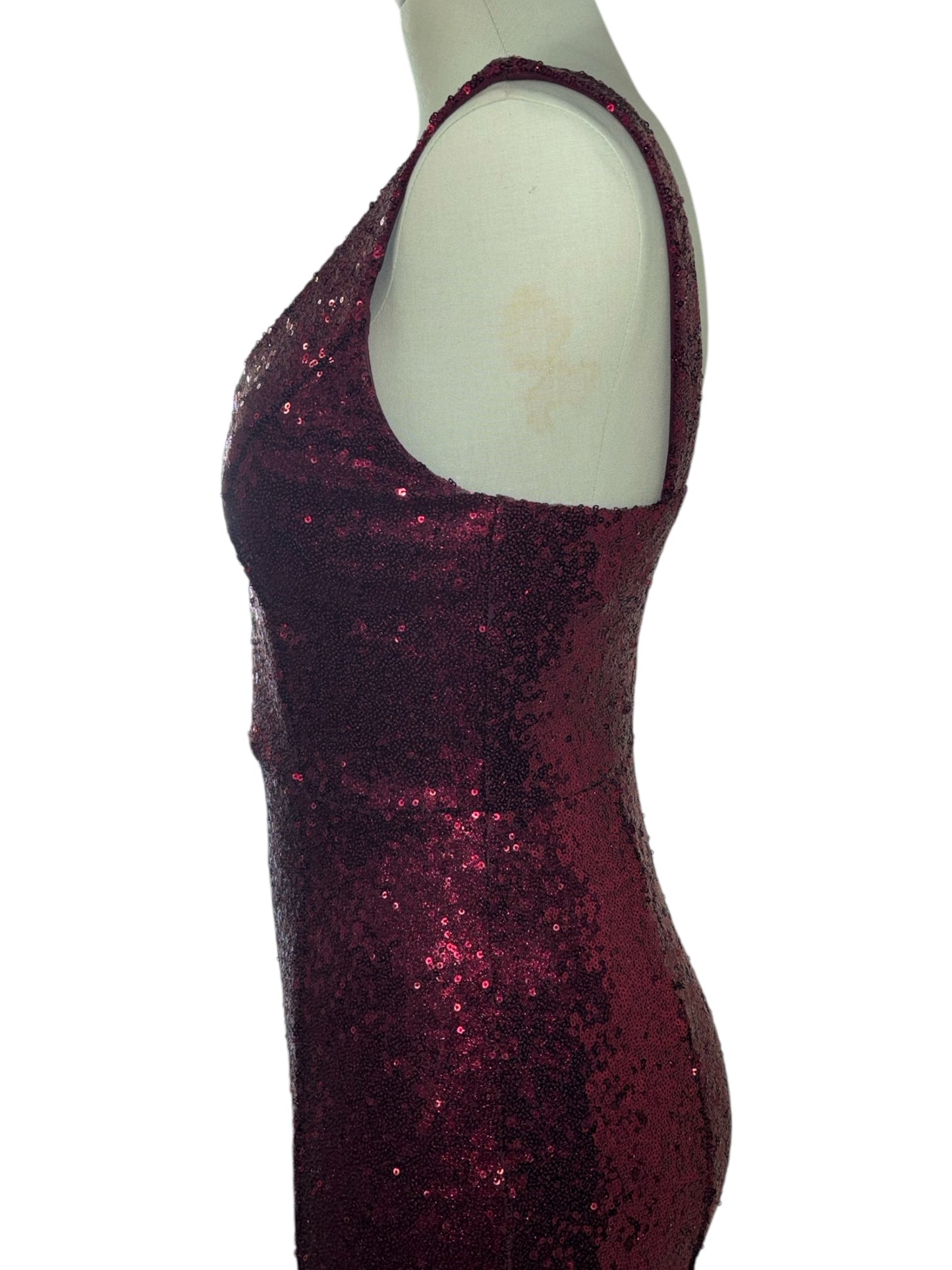 Crystal Doll Burgundy Sequin Gown – Size 1