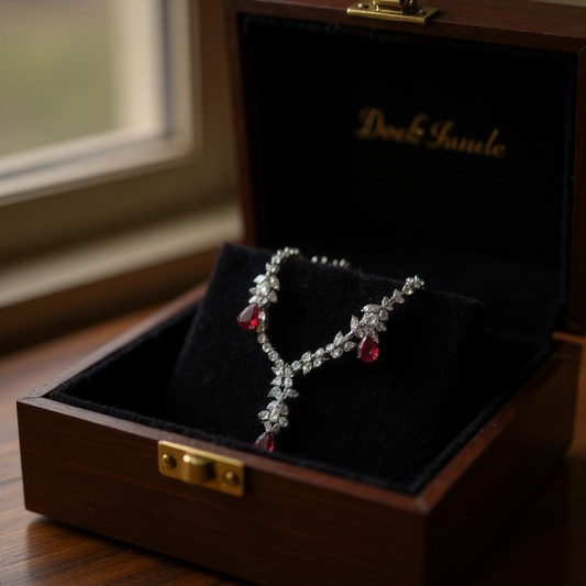 “Crimson Glamour” Necklace & Earring Set