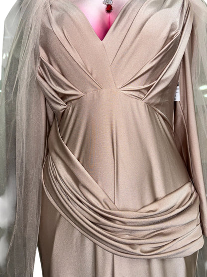 Elegant Dusty Rose Draped Gown
Size: 2XL
