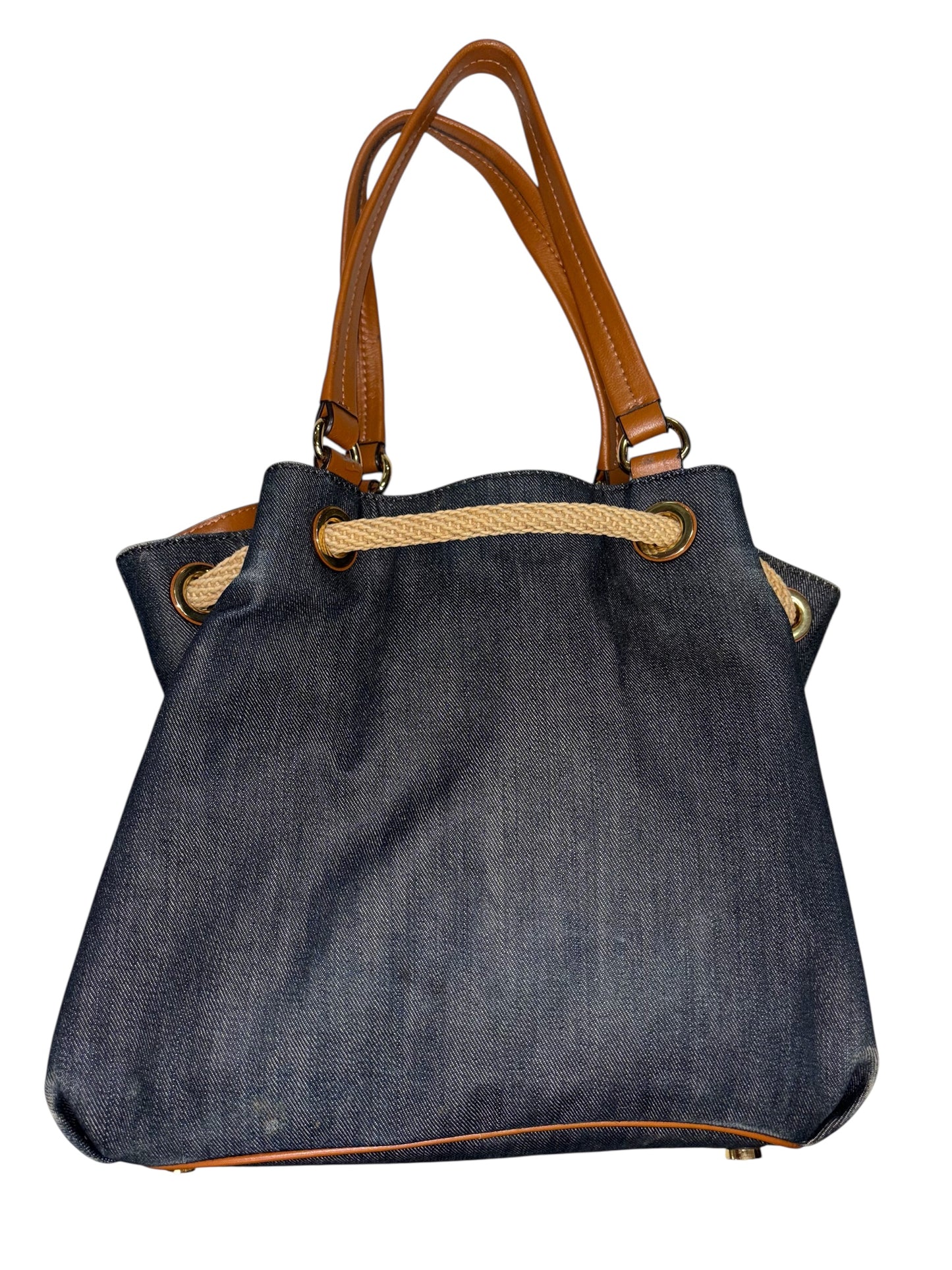 Michael Kors Denim & Leather Bucket Bag