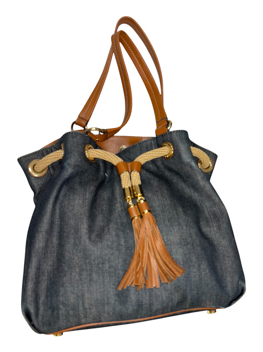 Michael Kors Denim & Leather Bucket Bag