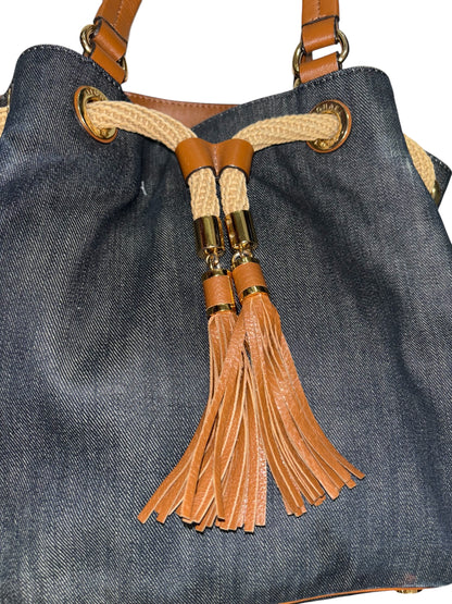 Michael Kors Denim & Leather Bucket Bag