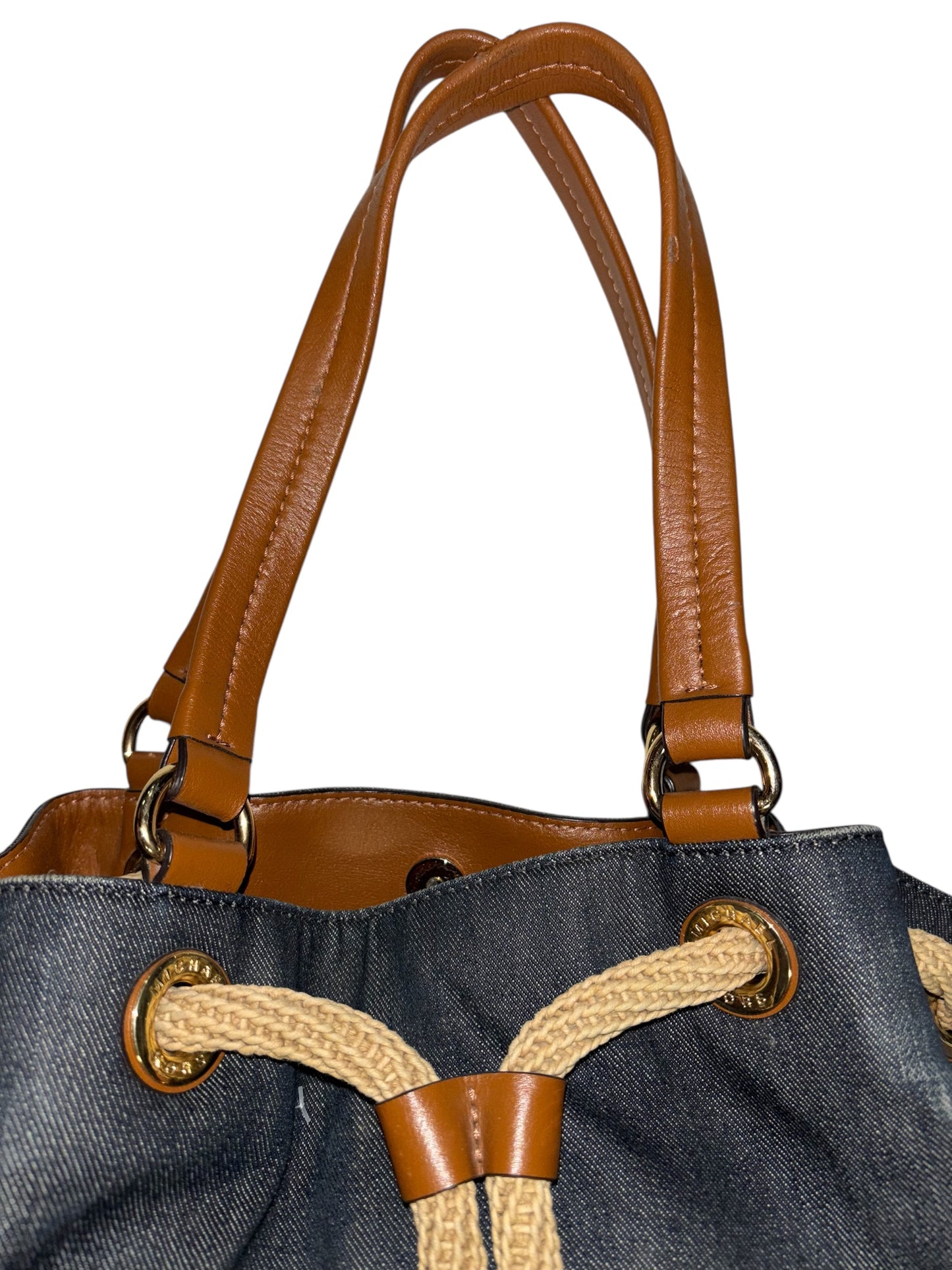 Michael Kors Denim & Leather Bucket Bag