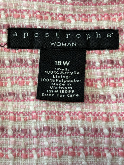 Apostrophe Woman Pink Tweed Blazer – Size 18W – Pretty in Power