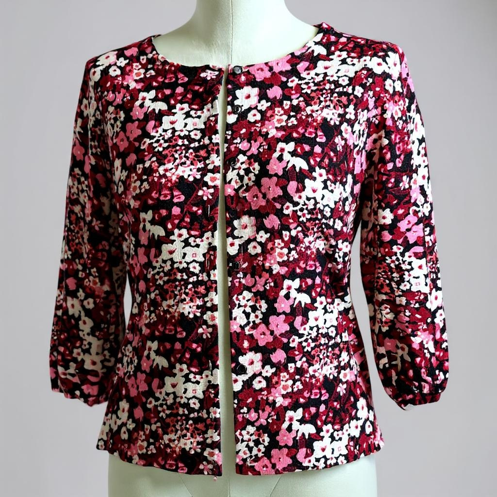 Style & Co Floral Knit Sweater – Medium