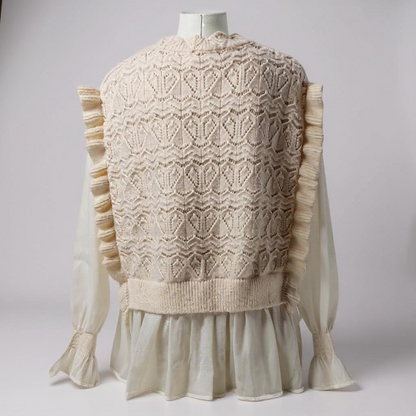 Cocobleu New York Ivory Knit & Sheer Blouse – XL (NWT) 💫