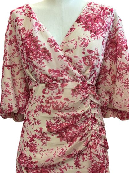 Chelsea28 Ruched Midi Dress – XXL – Rosy Toile Romance
