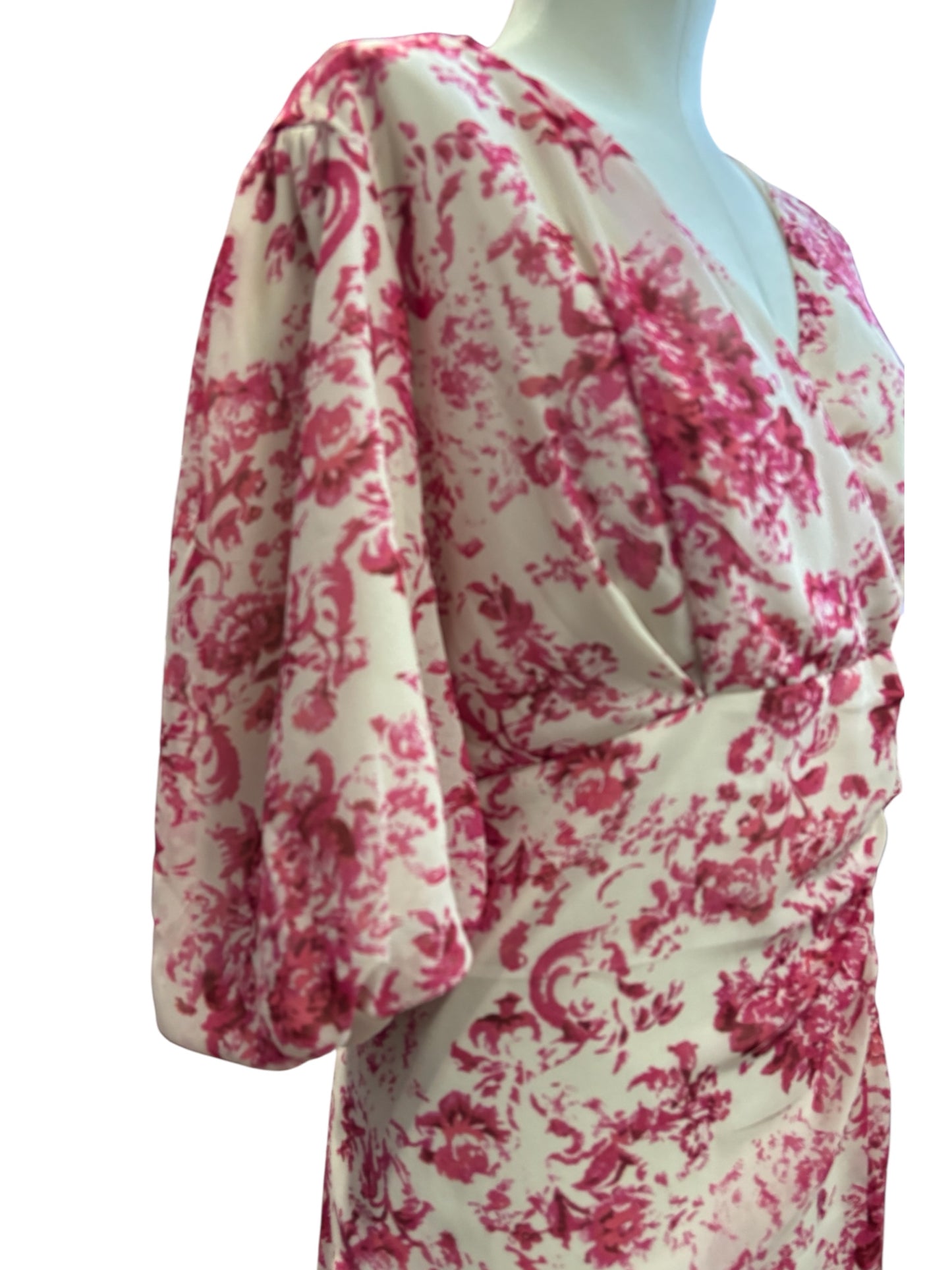 Chelsea28 Ruched Midi Dress – XXL – Rosy Toile Romance