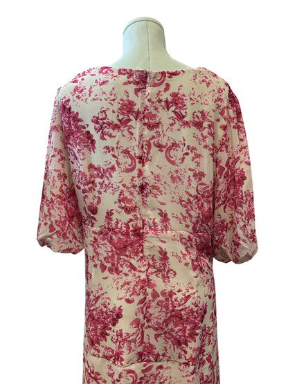 Chelsea28 Ruched Midi Dress – XXL – Rosy Toile Romance