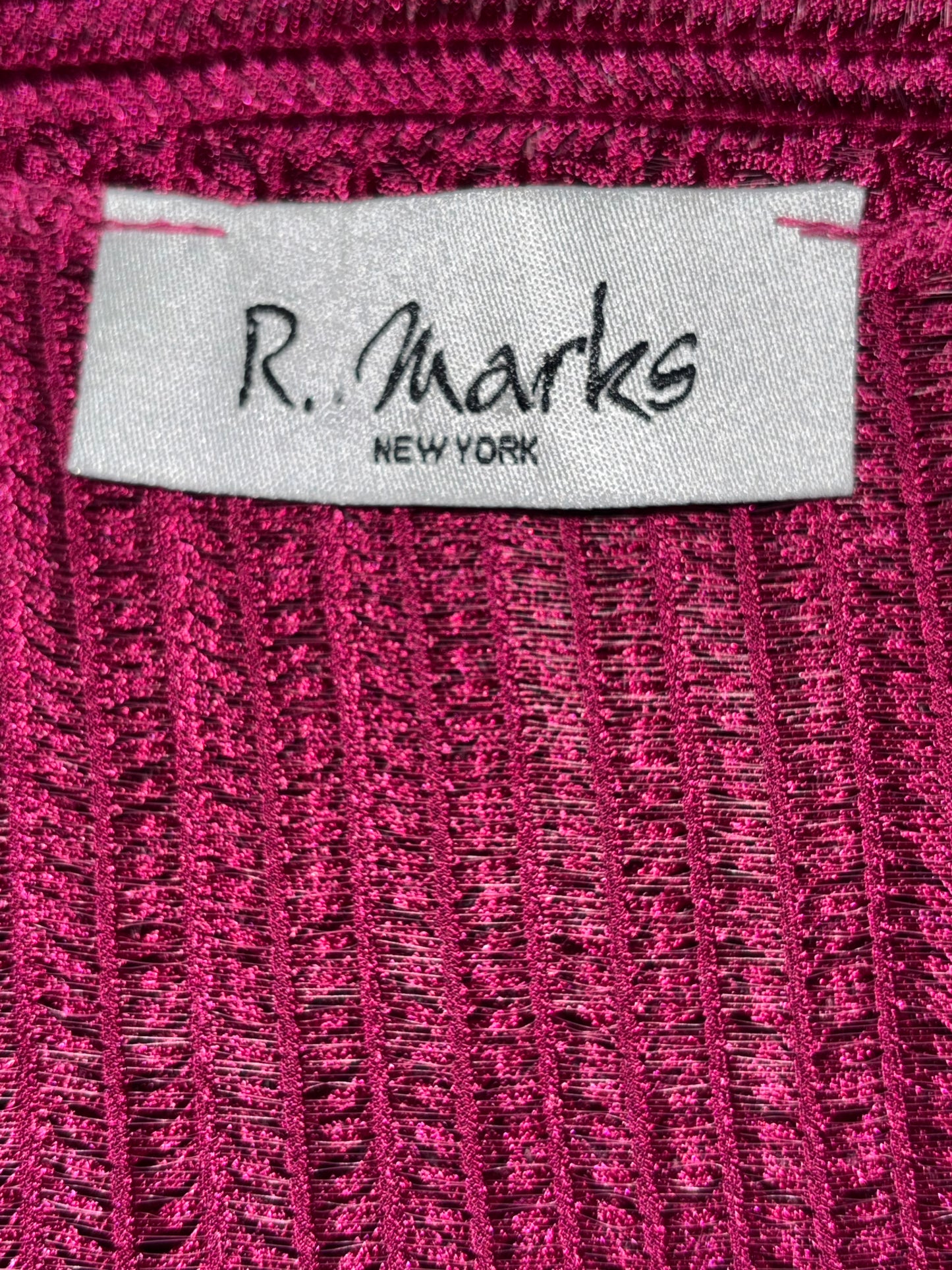 R. Marks New York Fuchsia Open-Knit Dolman Sweater Top – Size 2X, Made in USA