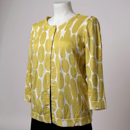 Ann Taylor Mustard Yellow Oval Dot Cardigan – Size L
