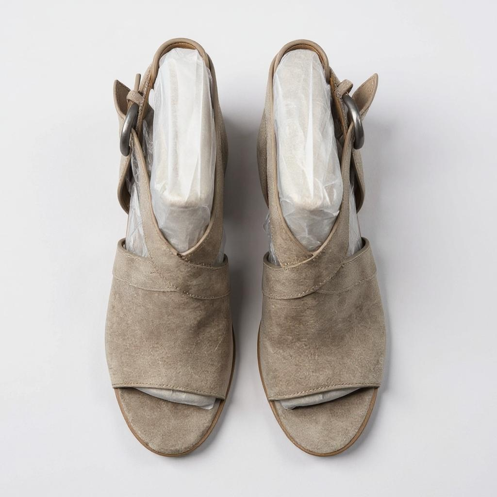 Marc Fisher Taupe Suede Heeled Sandals – Size 9.5M