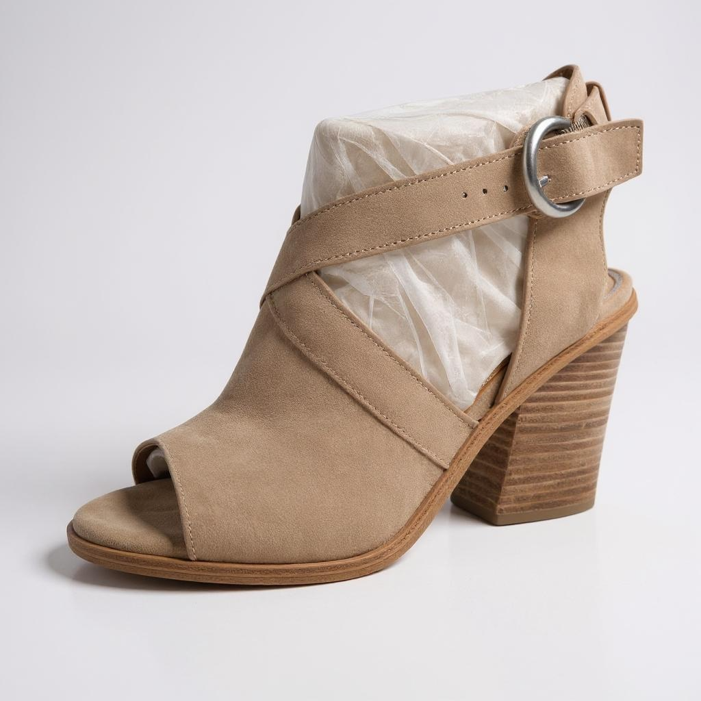 Marc Fisher Taupe Suede Heeled Sandals – Size 9.5M
