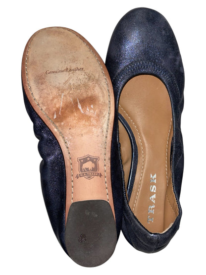 Trask Navy Blue Leather Ballet Flats – Size 7M