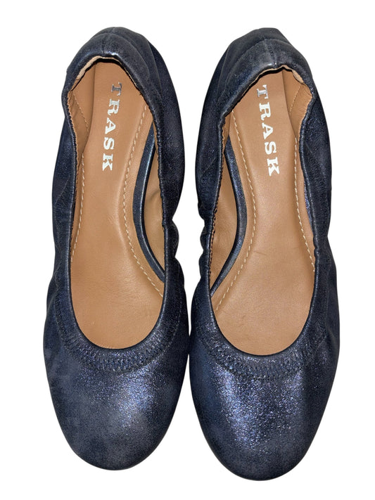Trask Navy Blue Leather Ballet Flats – Size 7M
