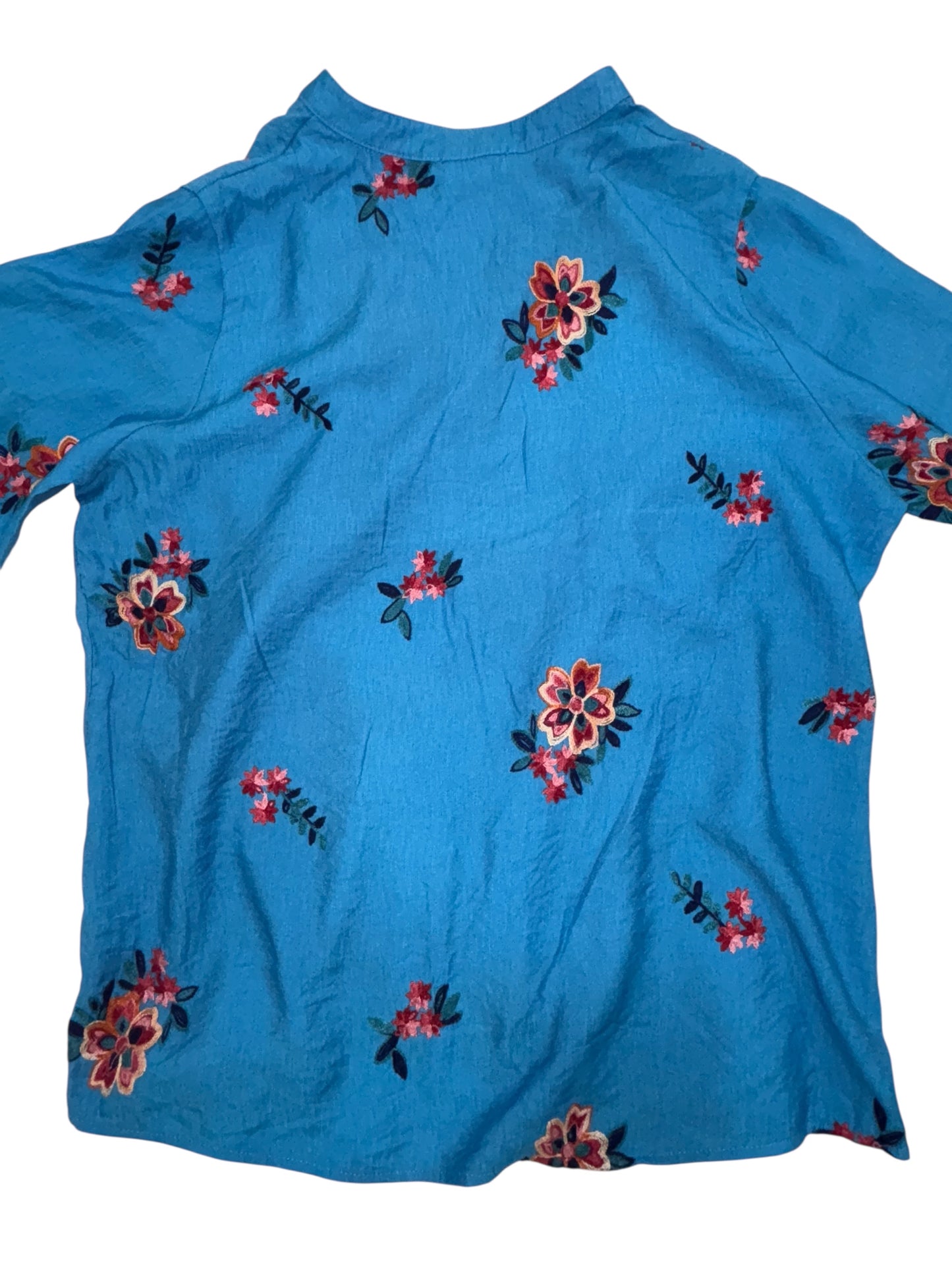 Kindred Blue Embroidered Button-Up Blouse – Size 2X