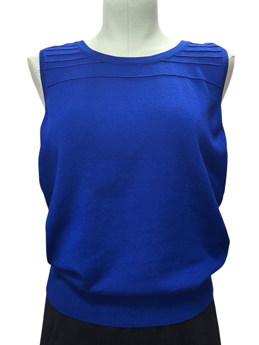 Cable & Gauge Royal Blue Sleeveless Knit Top – Size Large