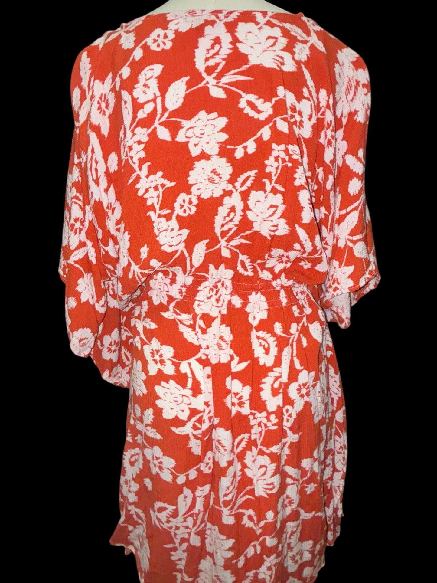 Robert Louis Burnt Orange & White Floral Boho Dress – Size M