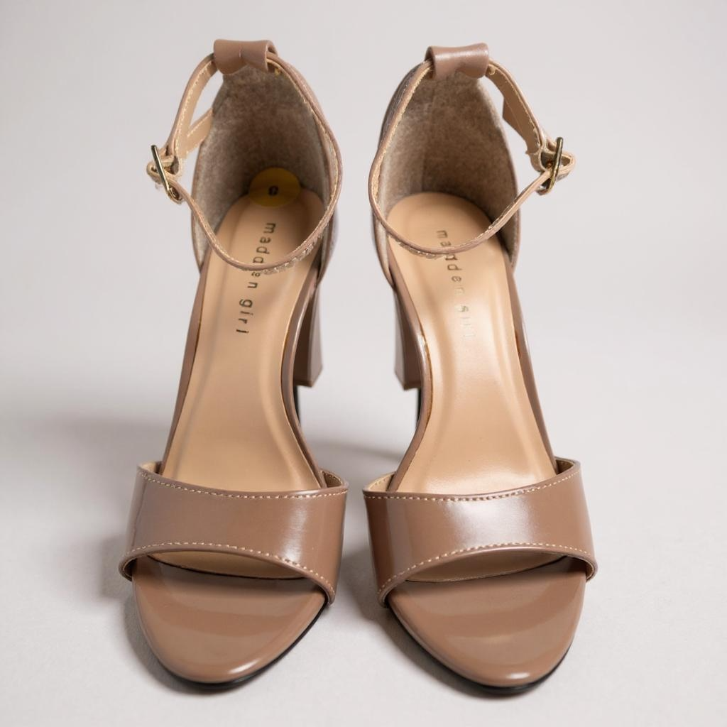 Madden Girl Nude Block Heel Sandals - Size 8