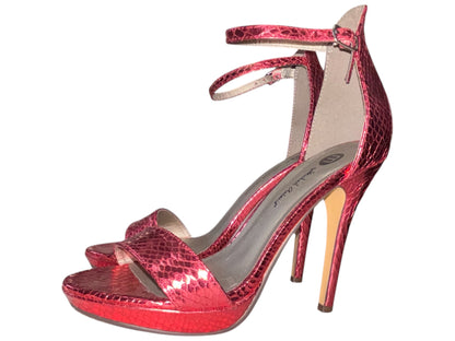 Metallic Red Snakeskin Heels – Michael Antonio, Size 7