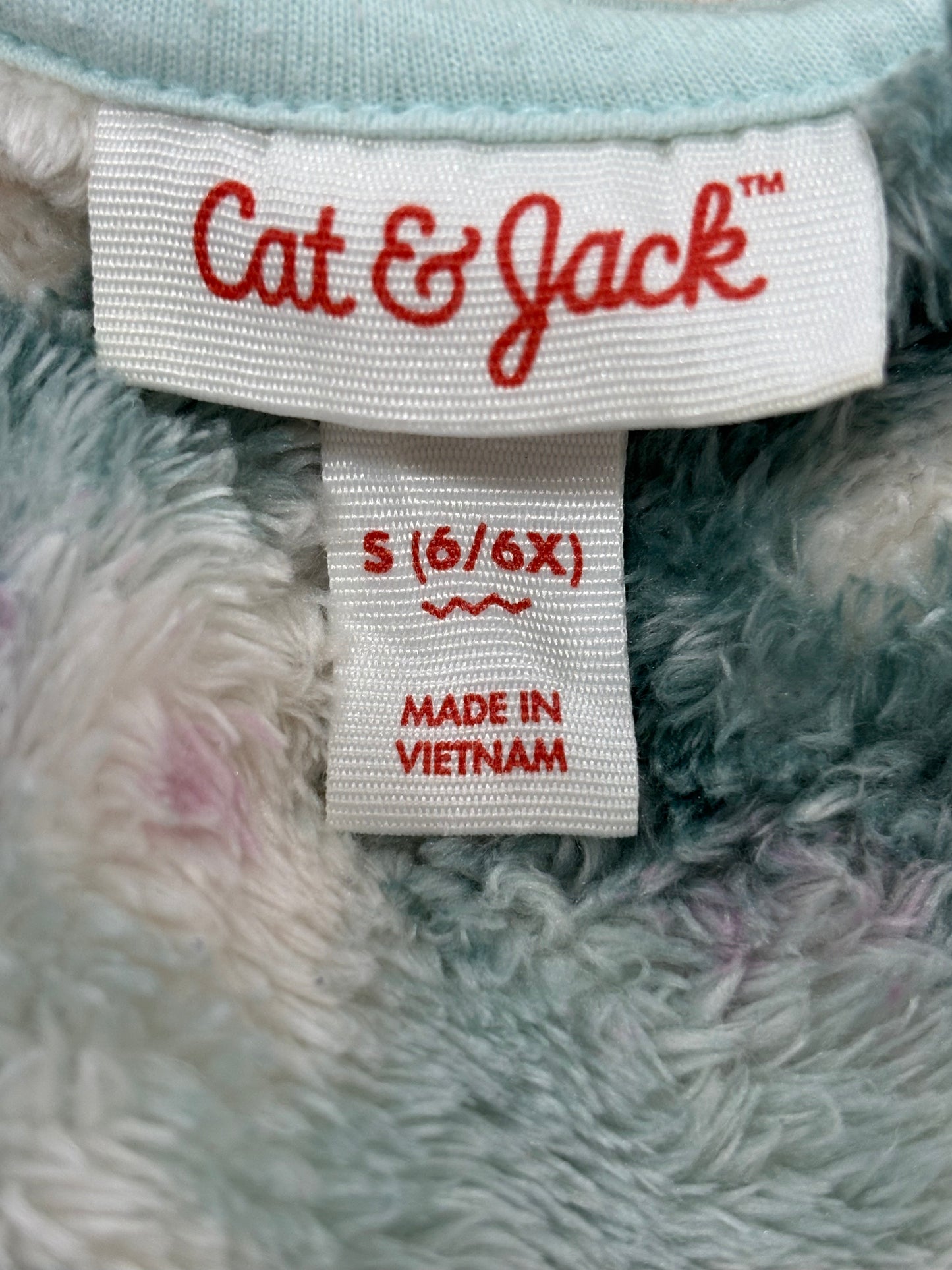 Cat & Jack Girls’ Sherpa Tie-Dye Pullover (Size 6/6X)