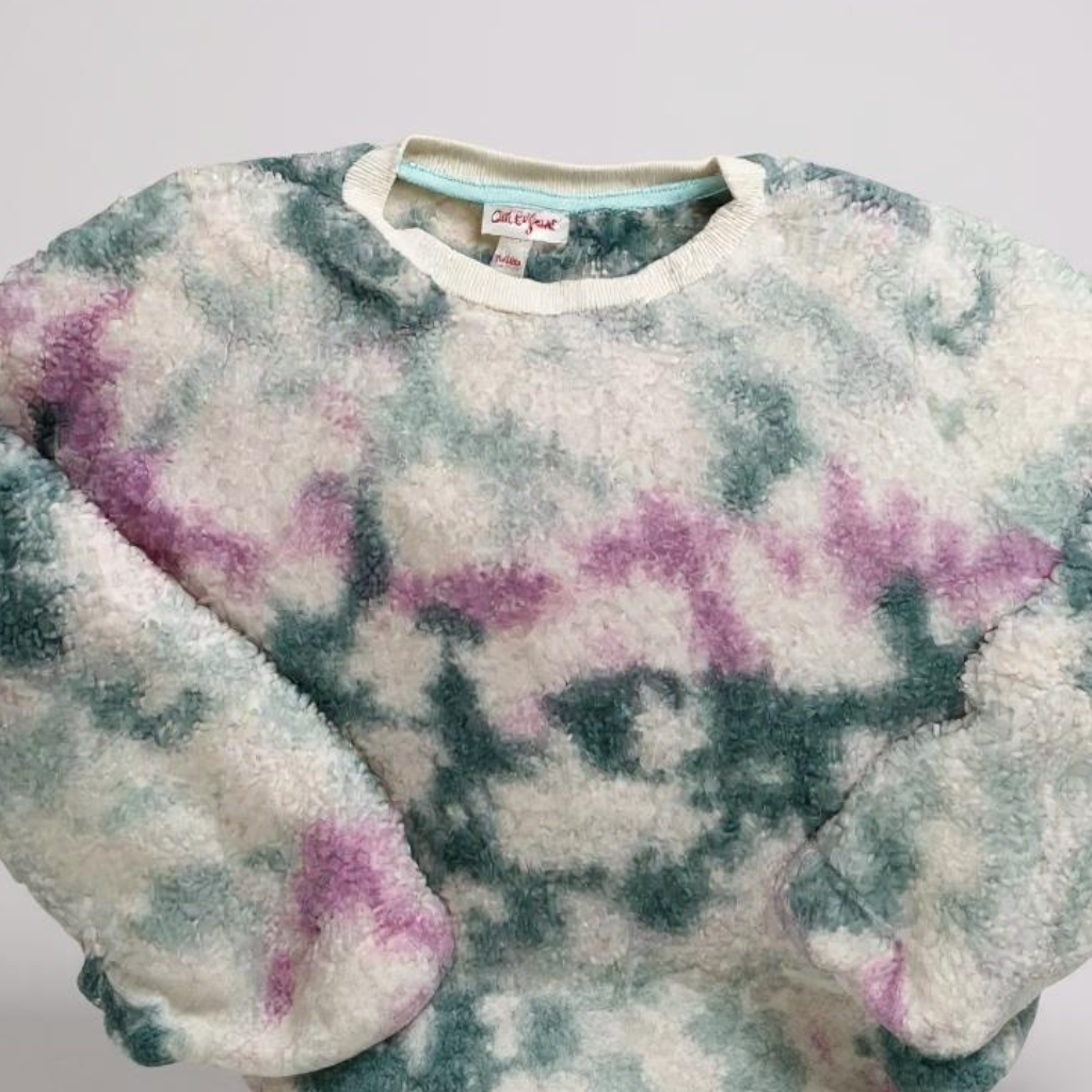 Cat & Jack Girls’ Sherpa Tie-Dye Pullover (Size 6/6X)