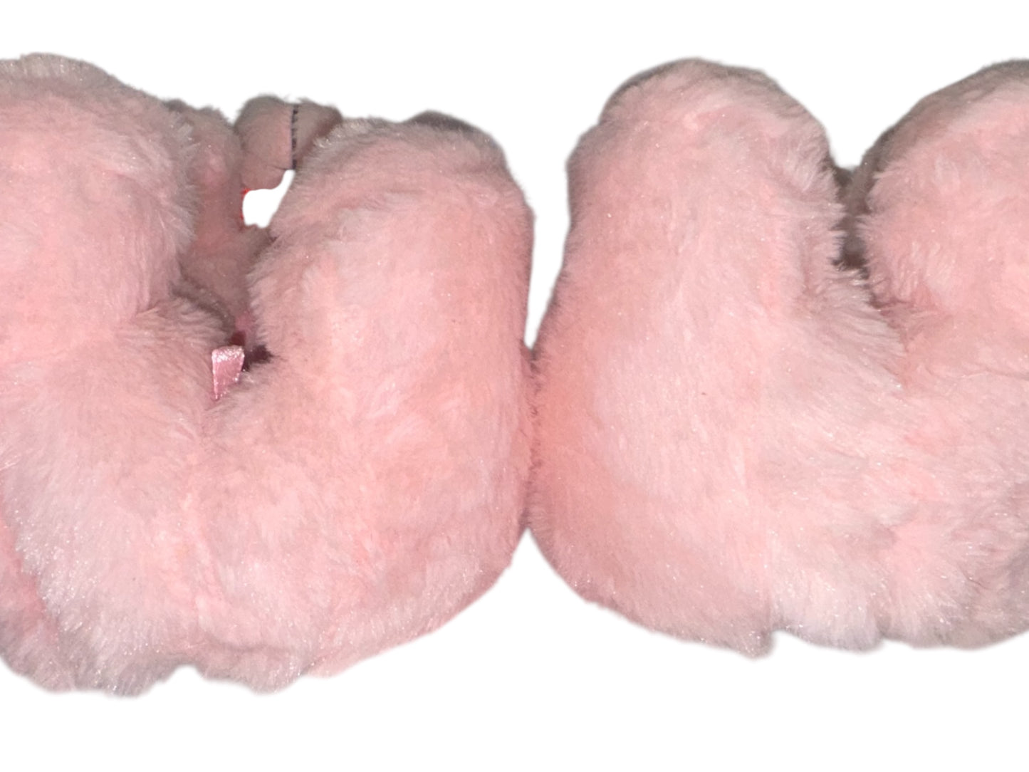 Cozy Teddy Bear Slippers with Heart Glasses – Pink & Adorable!