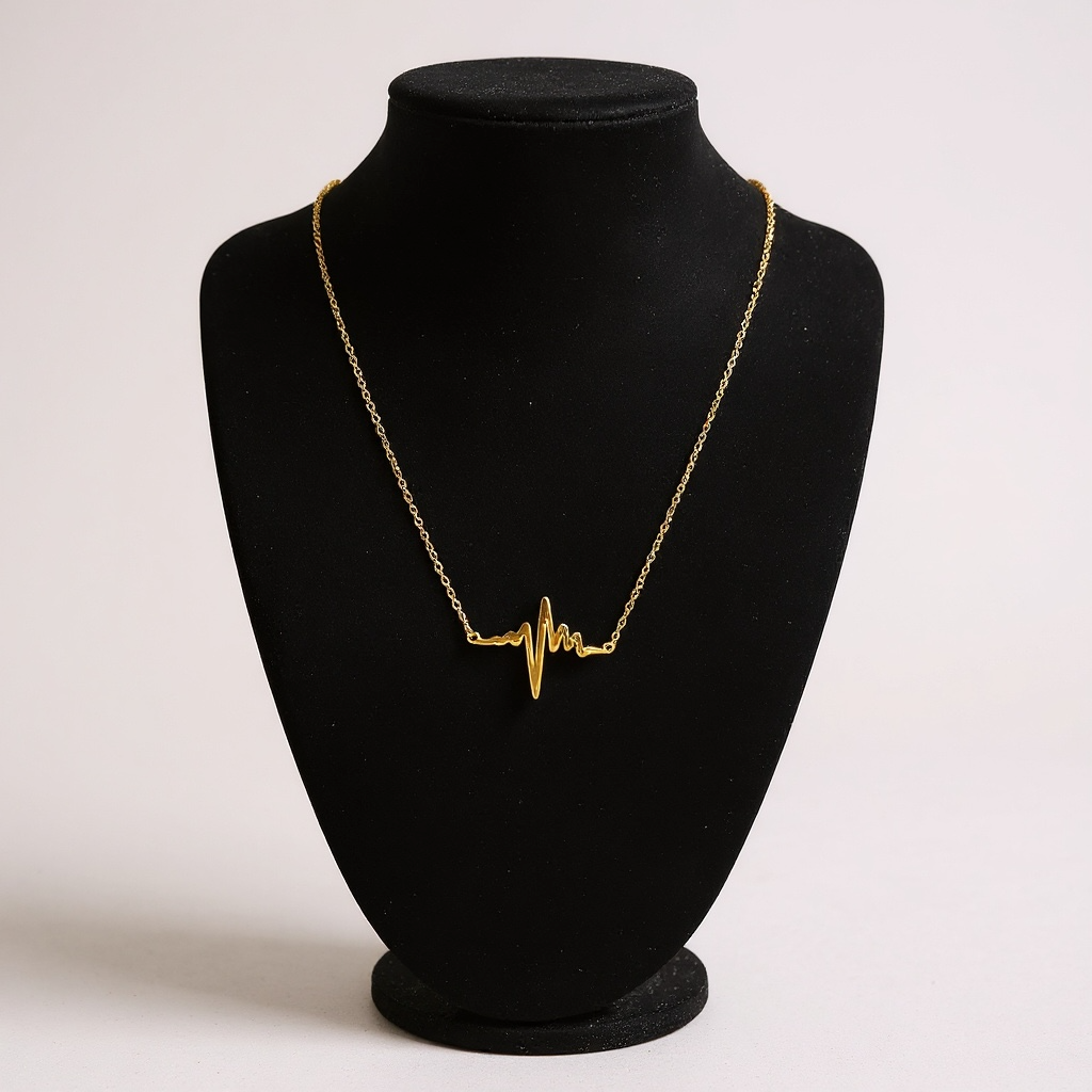 Heartbeat Gold Necklace – Dainty 14k Plated Pendant
