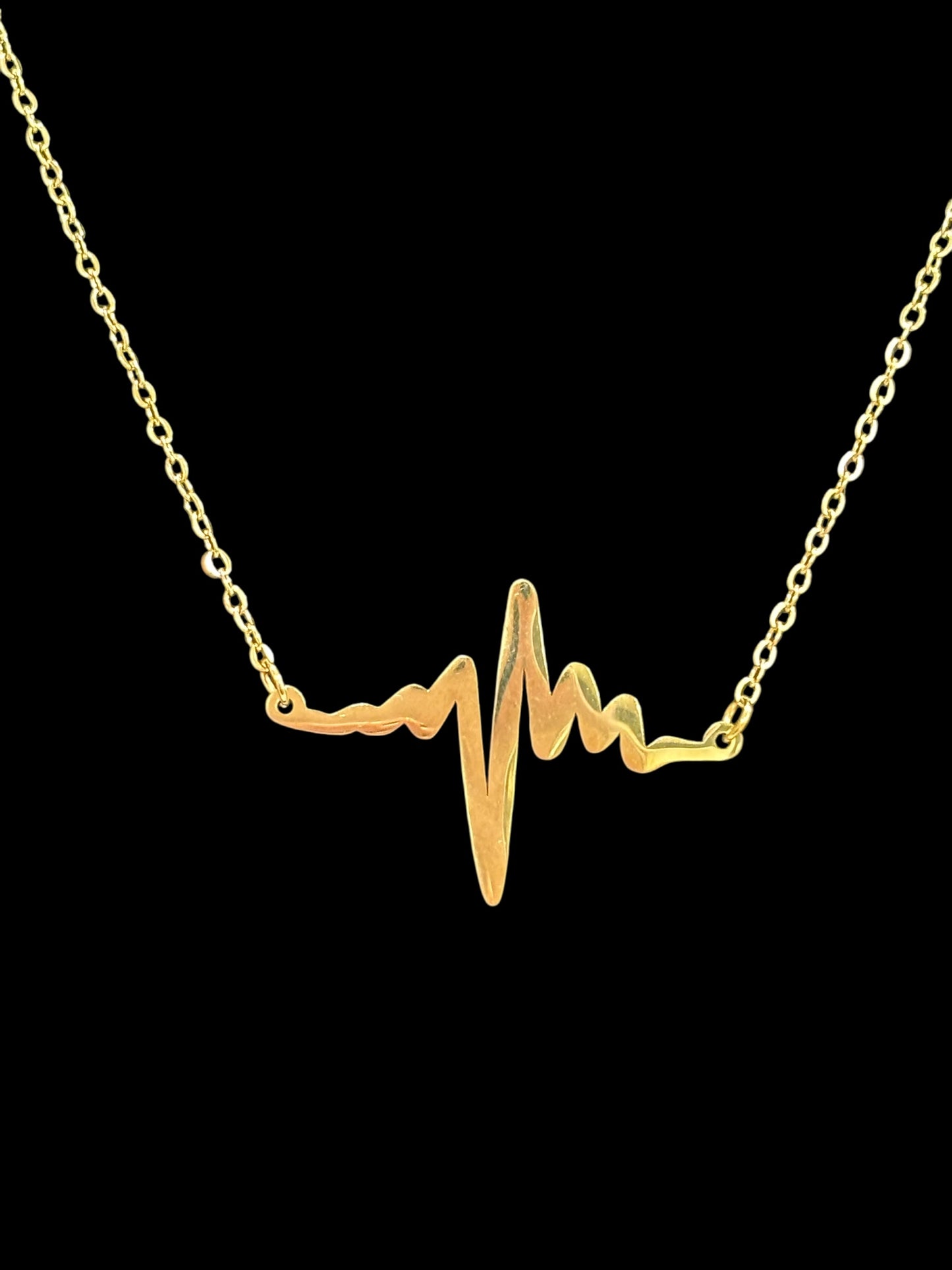 Heartbeat Gold Necklace – Dainty 14k Plated Pendant