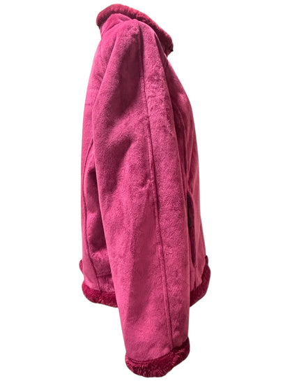Cozy Fuchsia Fleece Zip-Up Jacket (Green Tea, XXL)