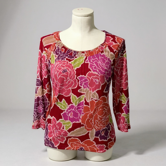 Croft & Barrow Floral Print Blouse – Size M
